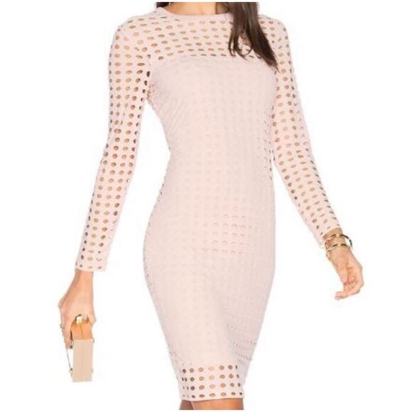Alexander Wang Long Sleeve Street Style Pink Perforated Mini Dress Size XS - Picture 1 of 6